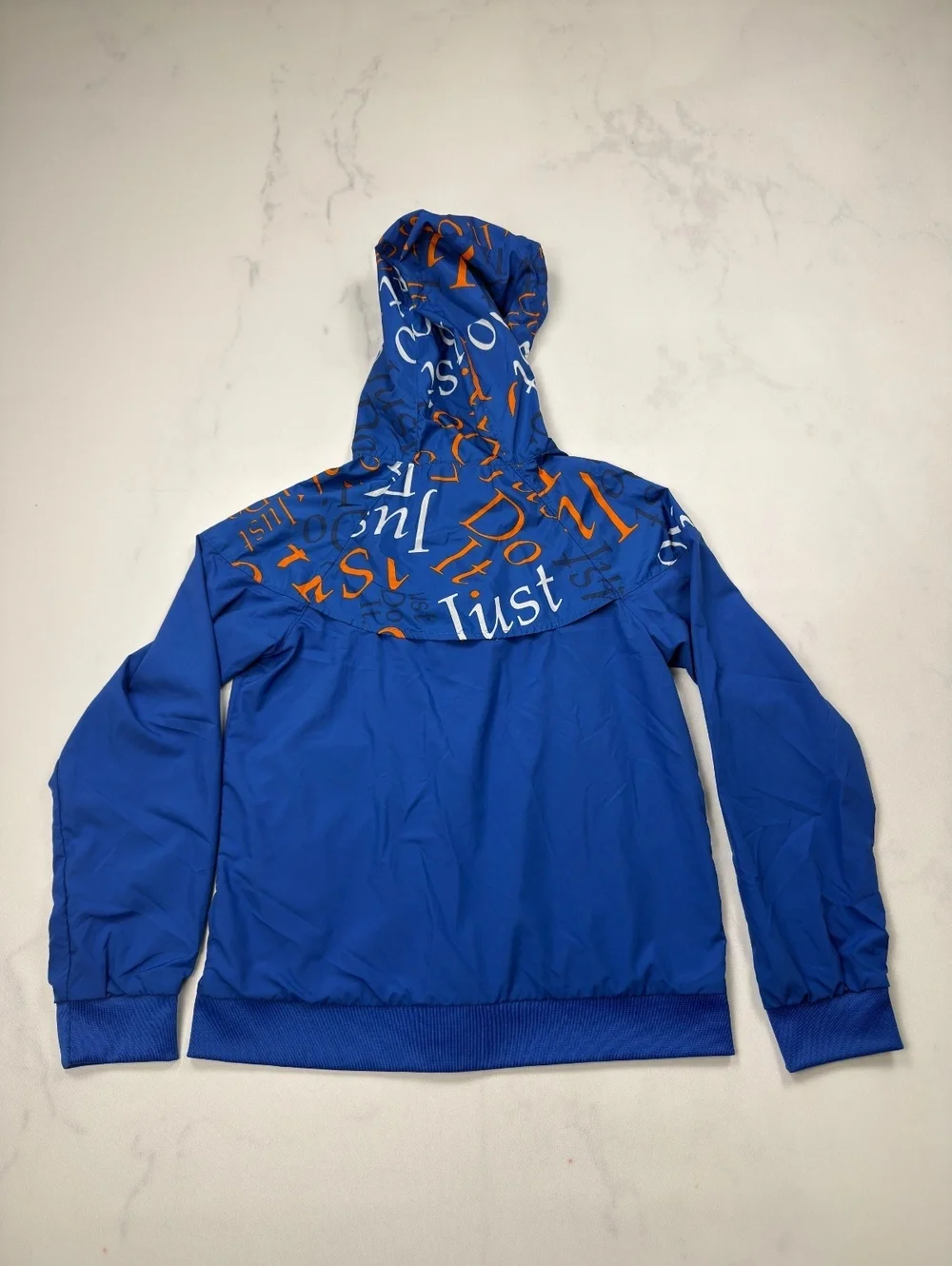 Nike Just Do It Windrunner Jacket Blue 2010s Streetwear - Boys L